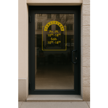 Naklejka z godzinami otwarcia- Barbershop